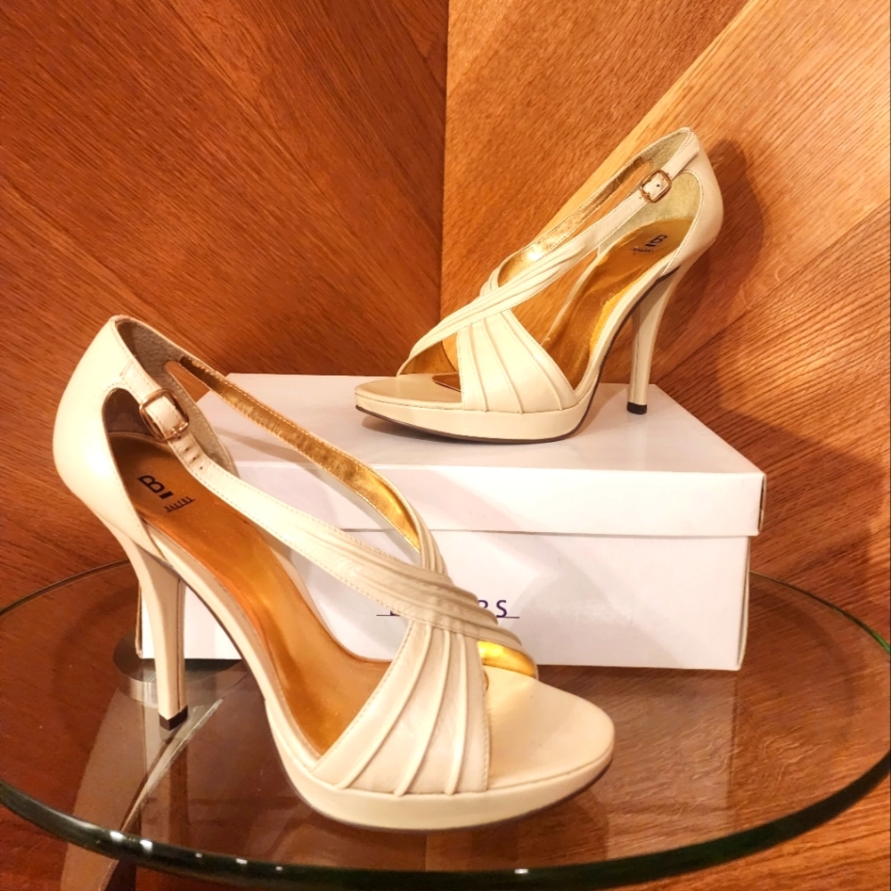 Bakers April Bone Strappy Heels - Size 9.5